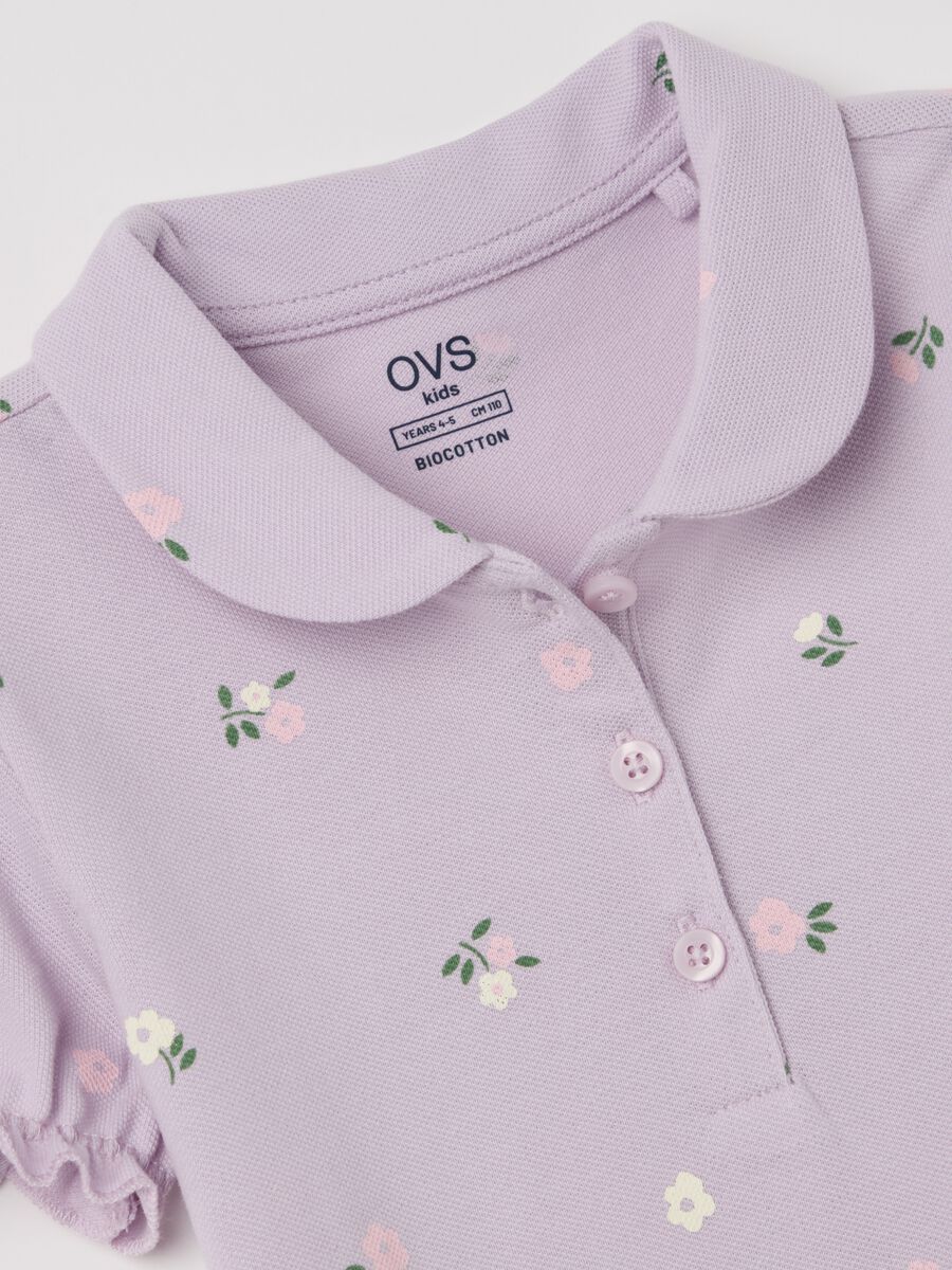 Organic cotton polo shirt with print_3