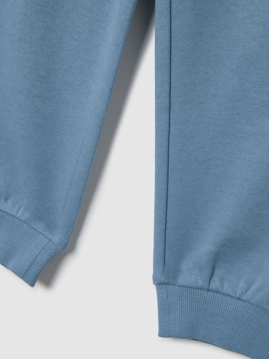 Blue regular fit children's trousers in pure cotton_3