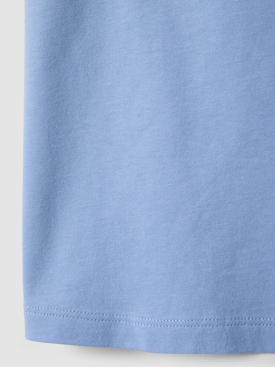 T-shirt in puro cotone azzurra da bambina regular fit con stella_3