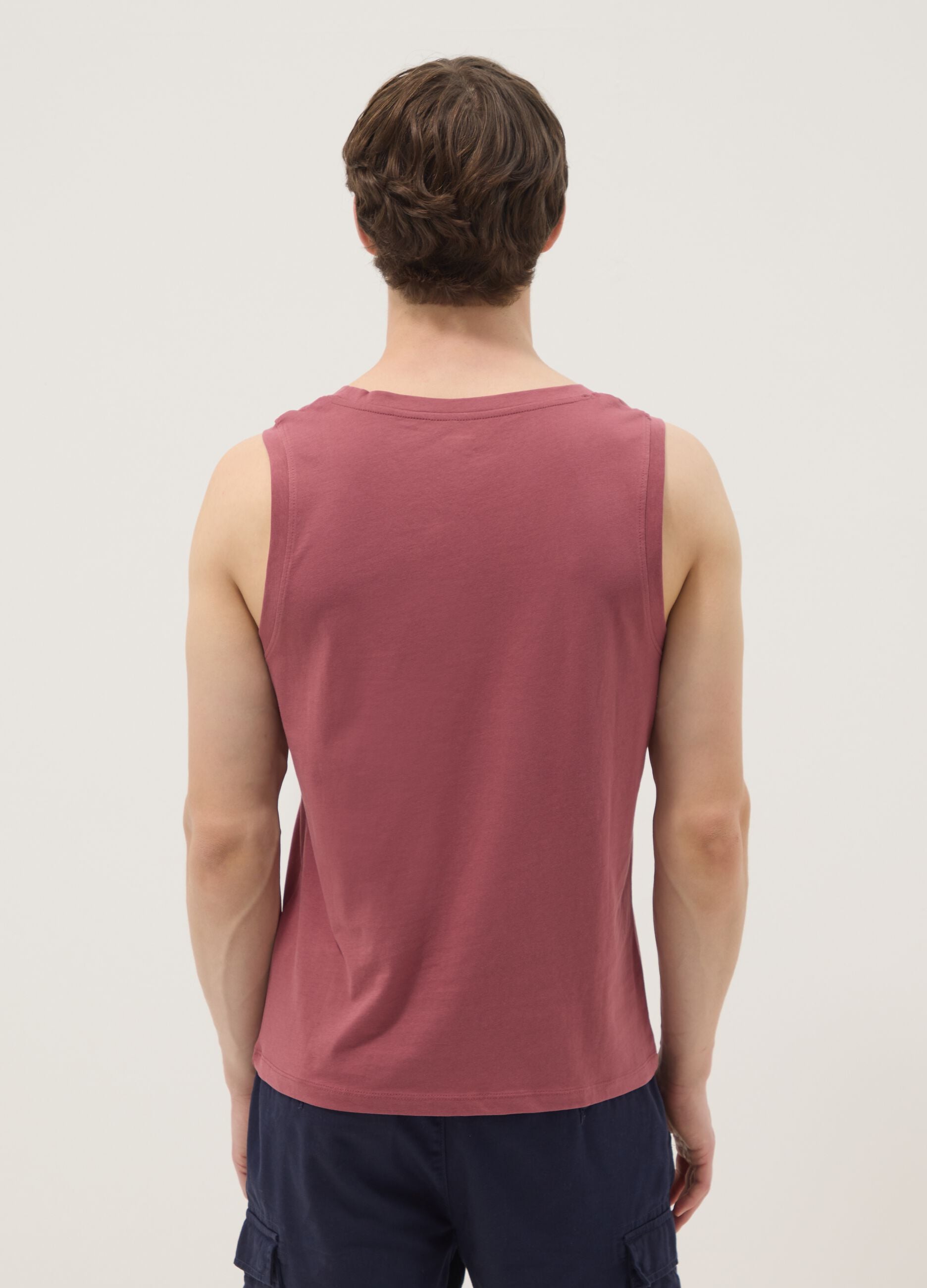 Pink pure cotton vest top