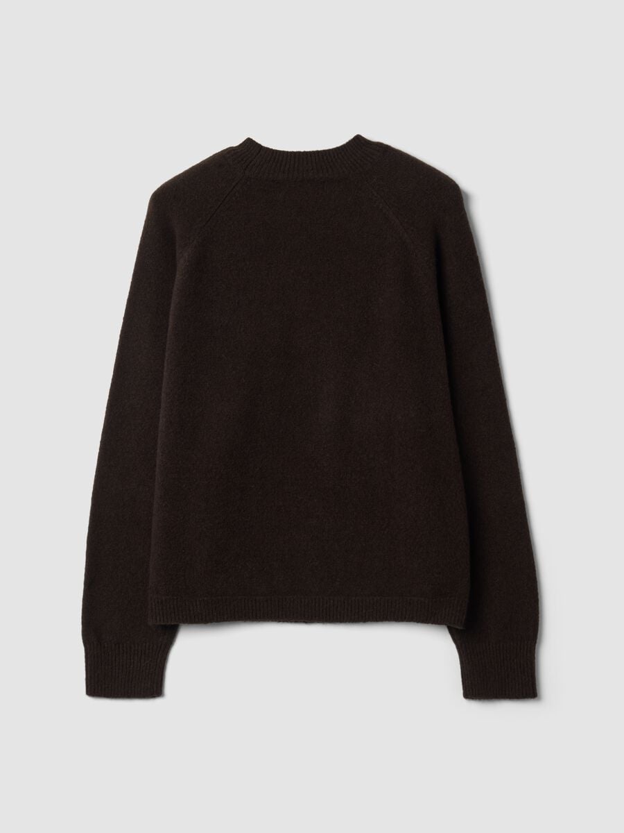 Brown stretchy viscose crew-neck top_2