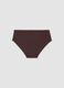 Slip hipster marrone in microfibra elasticizzata con vita regular_0