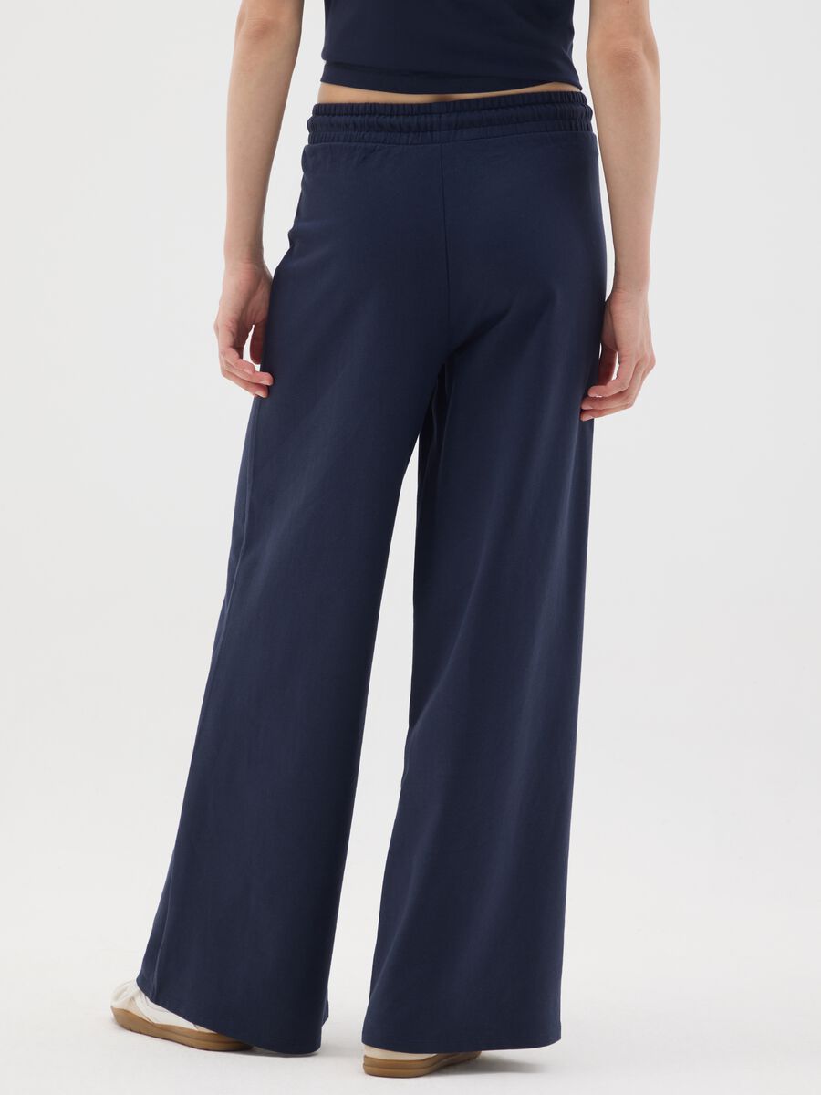 Blue pure cotton regular fit trousers_2