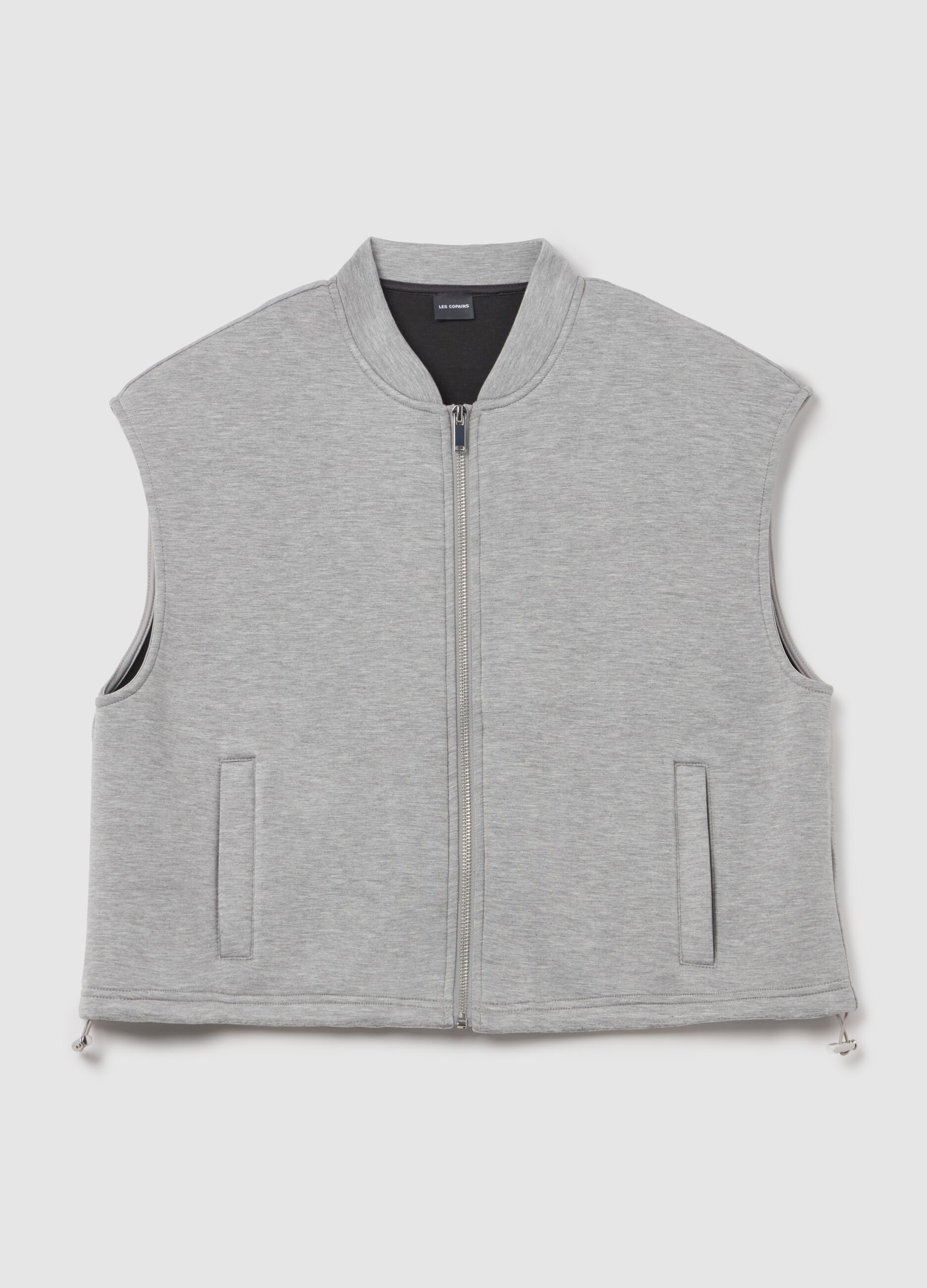 Full-zip gilet in scuba