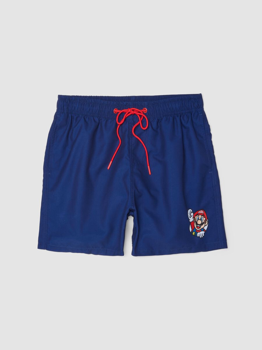 Blue Beach Boxers with Super Mario Print_0