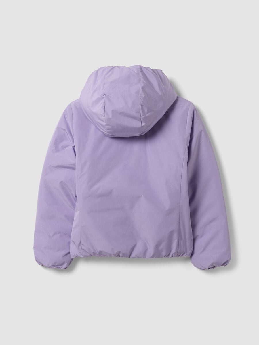 Giacca Ultralight viola reversibile con cappuccio e zip per ragazza_2