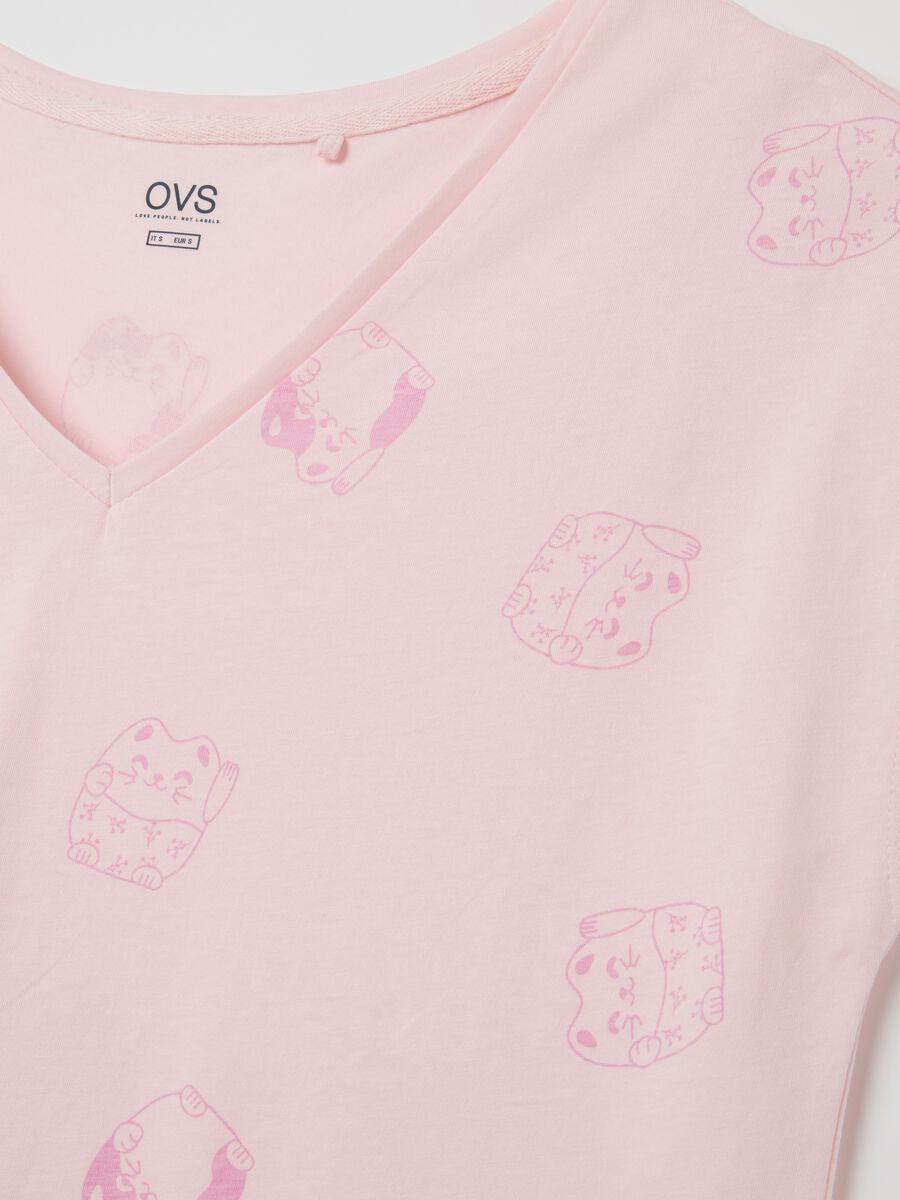 Set pigiama da donna in puro cotone rosa regular fit_5