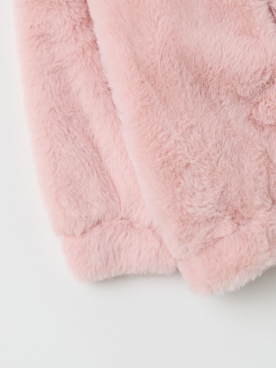 Pink regular fit girl's sweatshirt with zip and hood_2