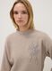 Maglia cammello in misto viscosa con ricamo paillettes regular fit_1