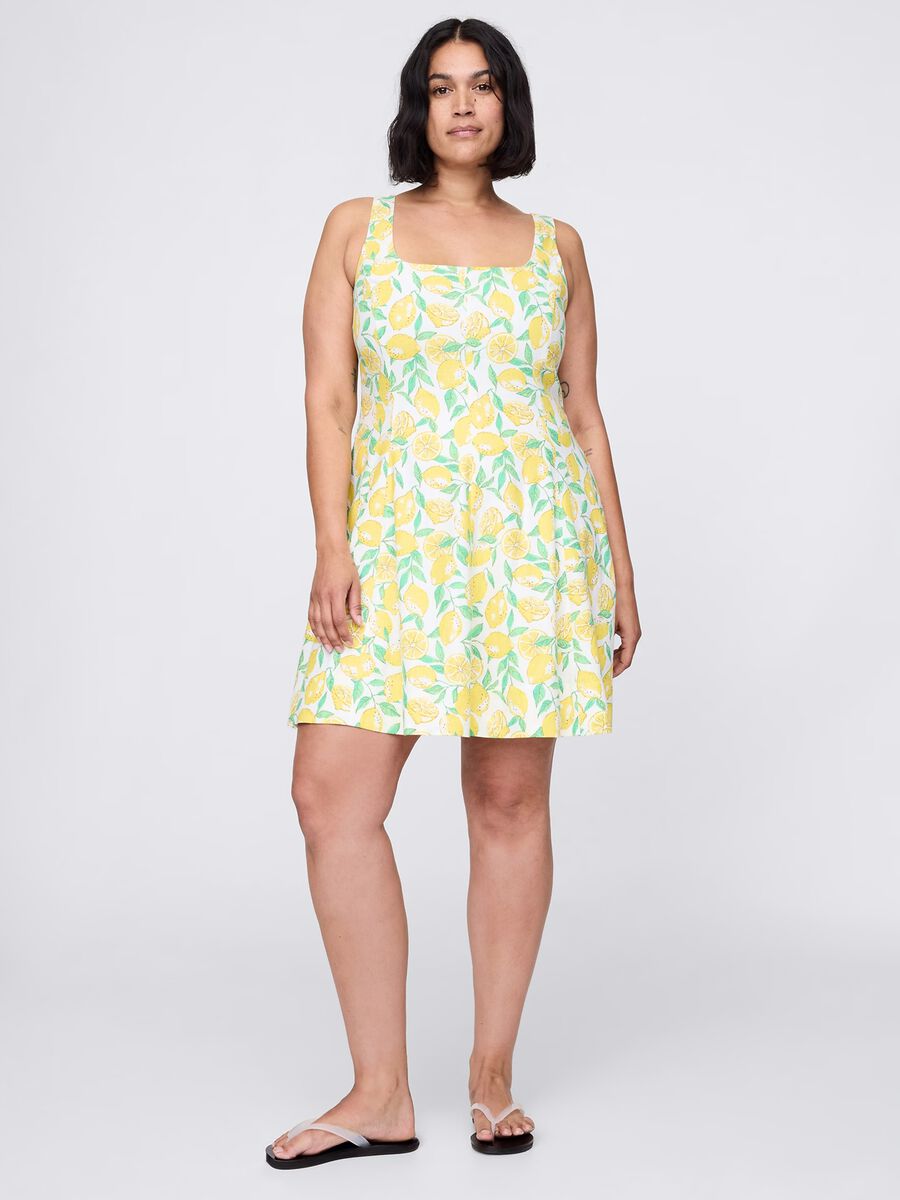 Short multicoloured dress with lemons pattern_3