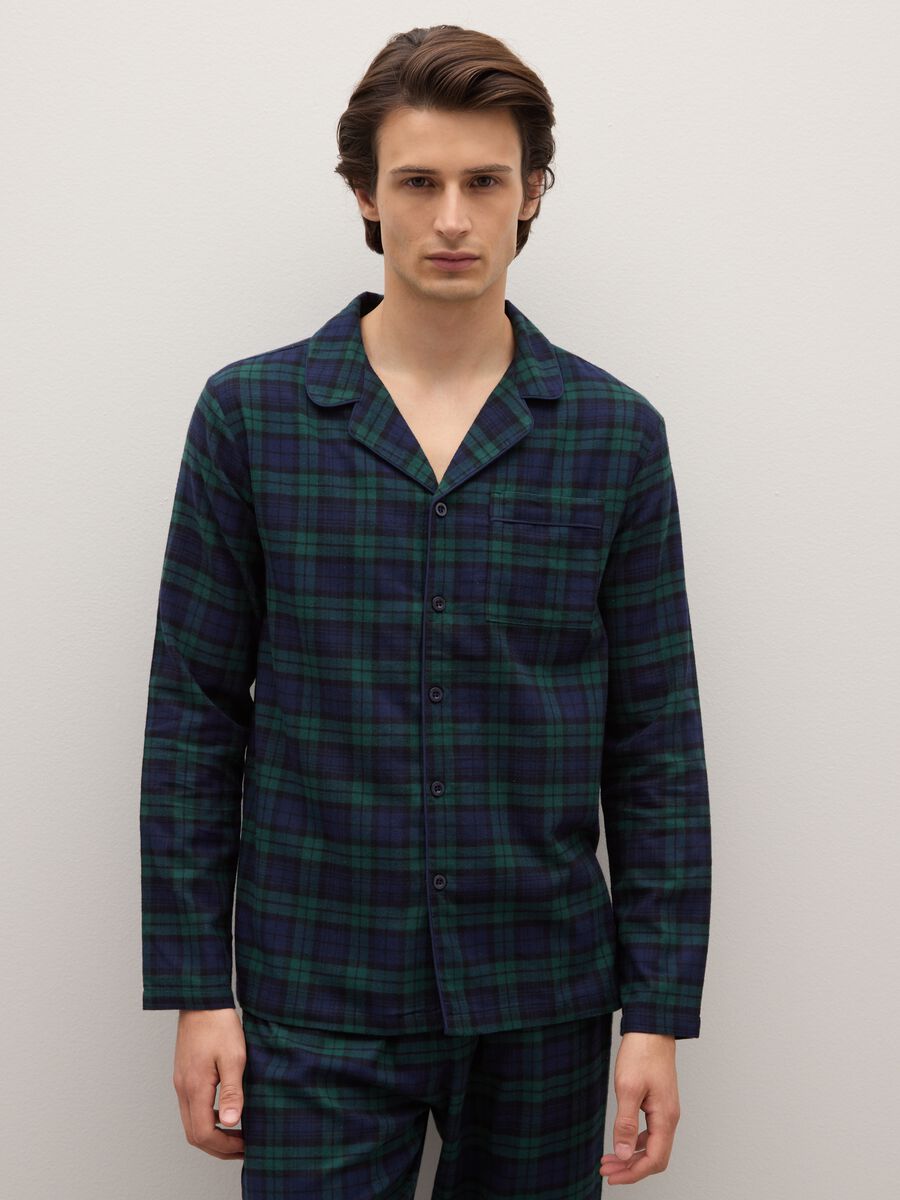 Pigiama in puro cotone multicolor regular fit a quadri_1