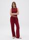 Women's red regular fit pure viscose trousers_0
