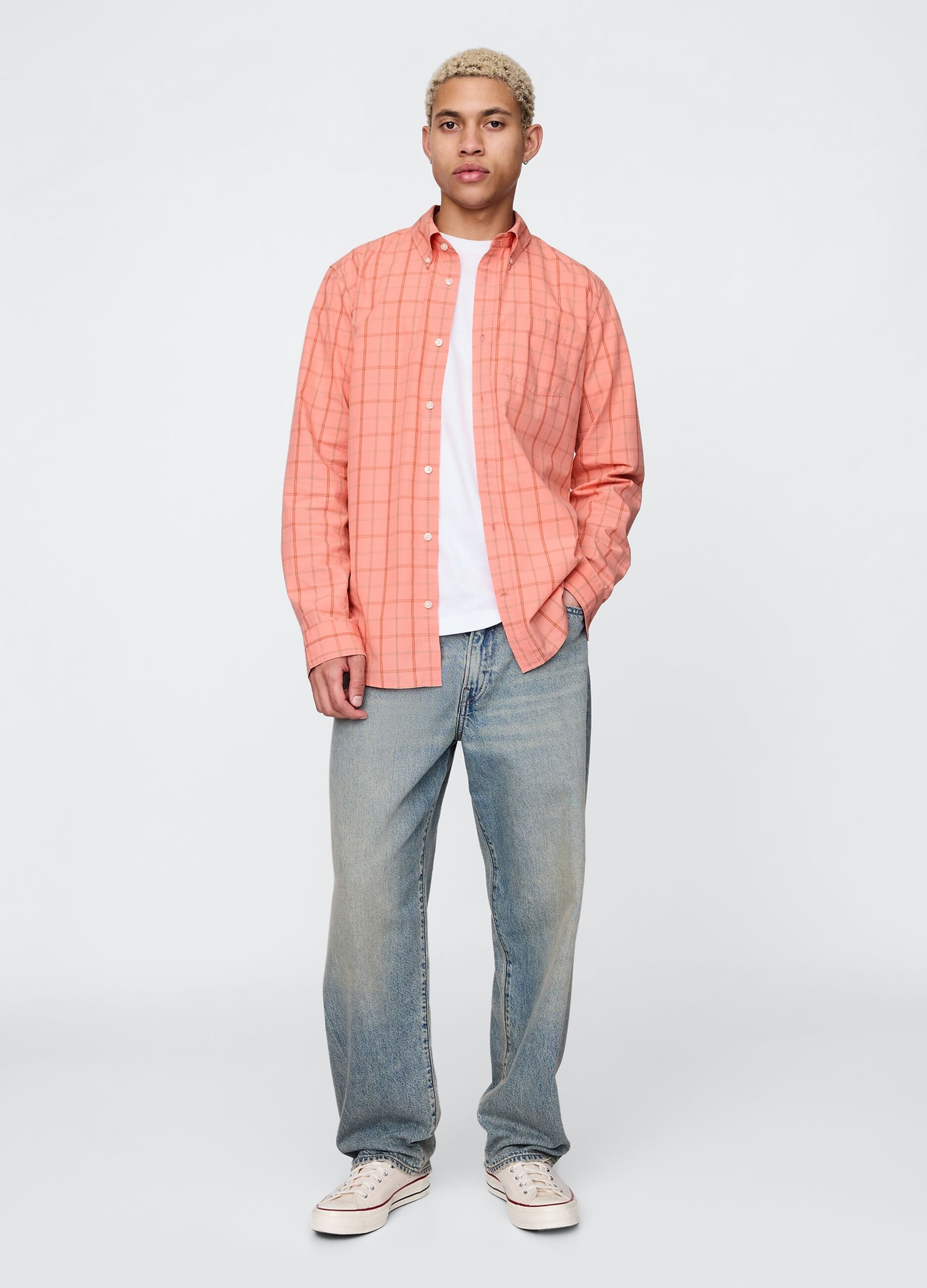 Pink Checked Cotton Shirt