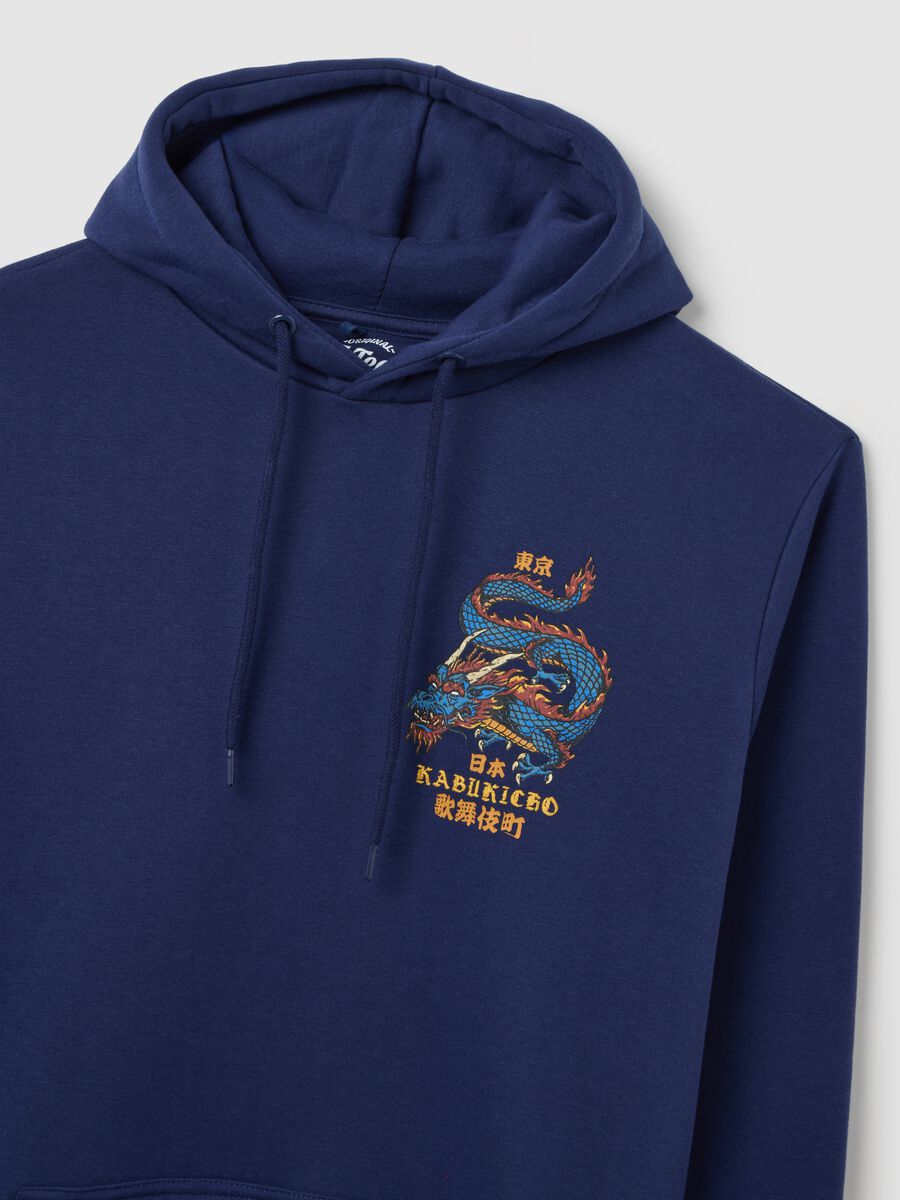 Blue Cotton Blend Hoodie_5