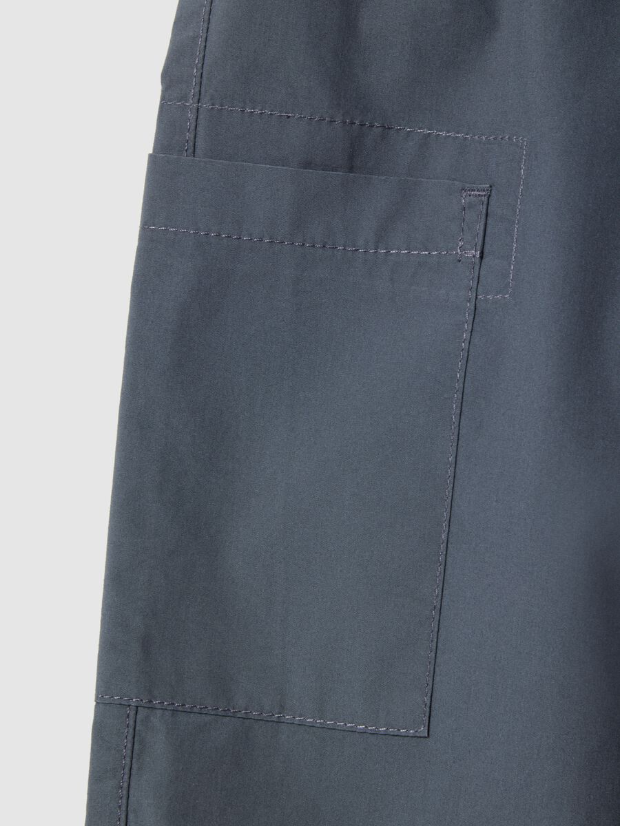 Blue pure cotton jogger pants for boys, regular fit_2