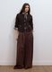 Brown pure cotton crew-neck knit cardigan_1