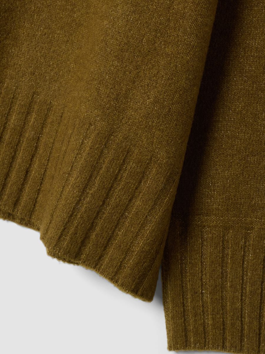 Green stretch-fabric oversized top_6