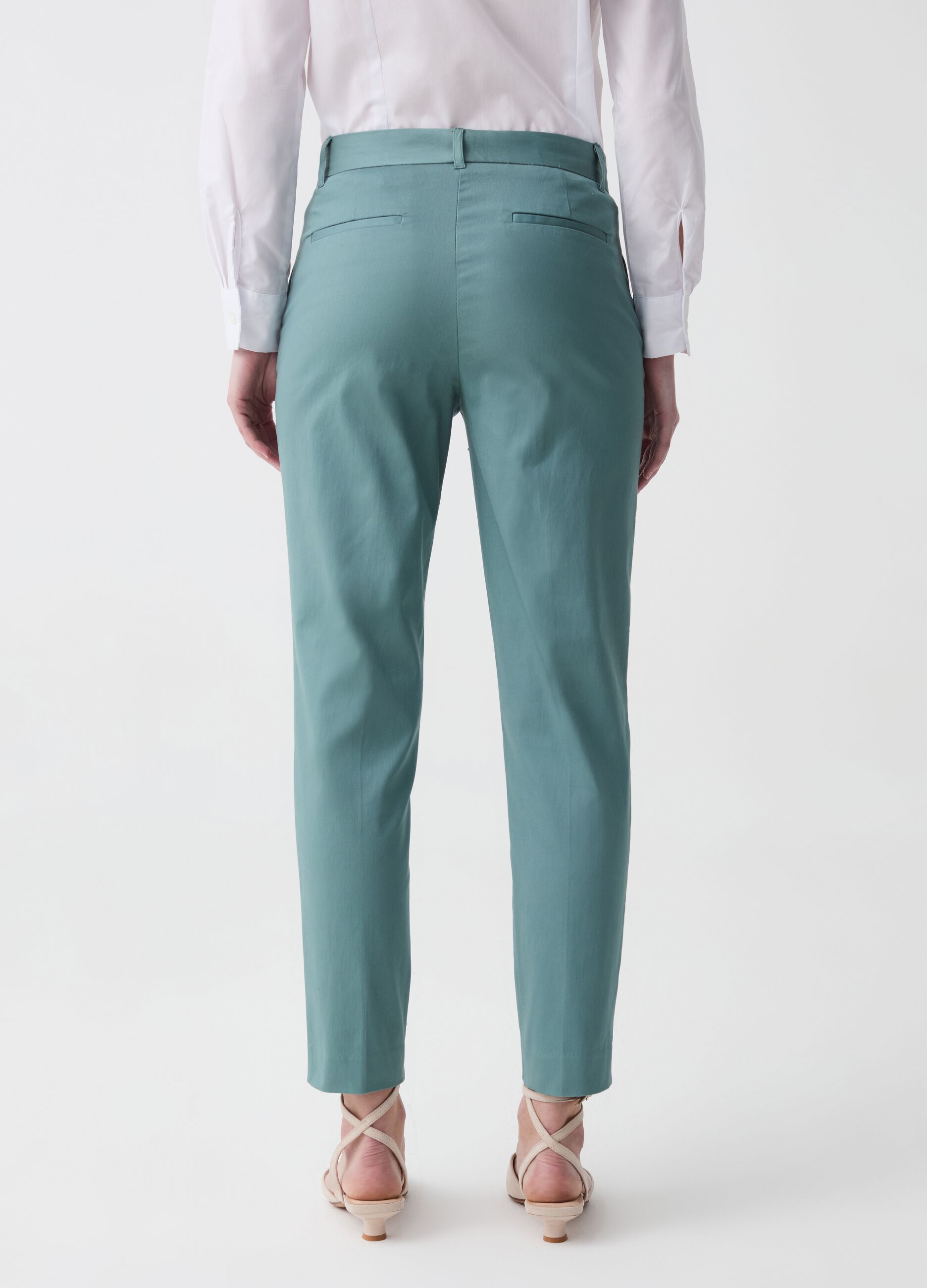 Cigarette trousers in stretch cotton