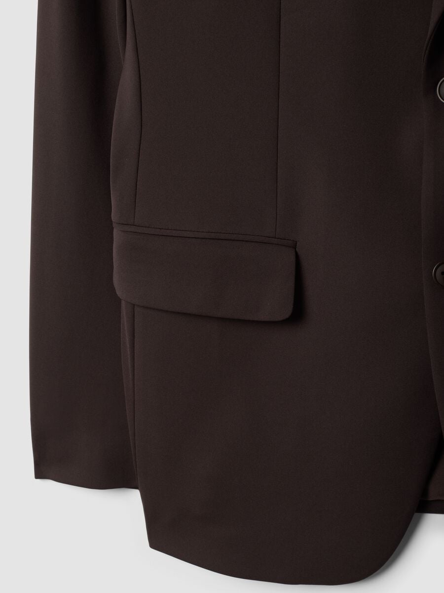 Blazer marrone in tessuto elasticizzato 4 Way Stretch slim fit Easy iron_1