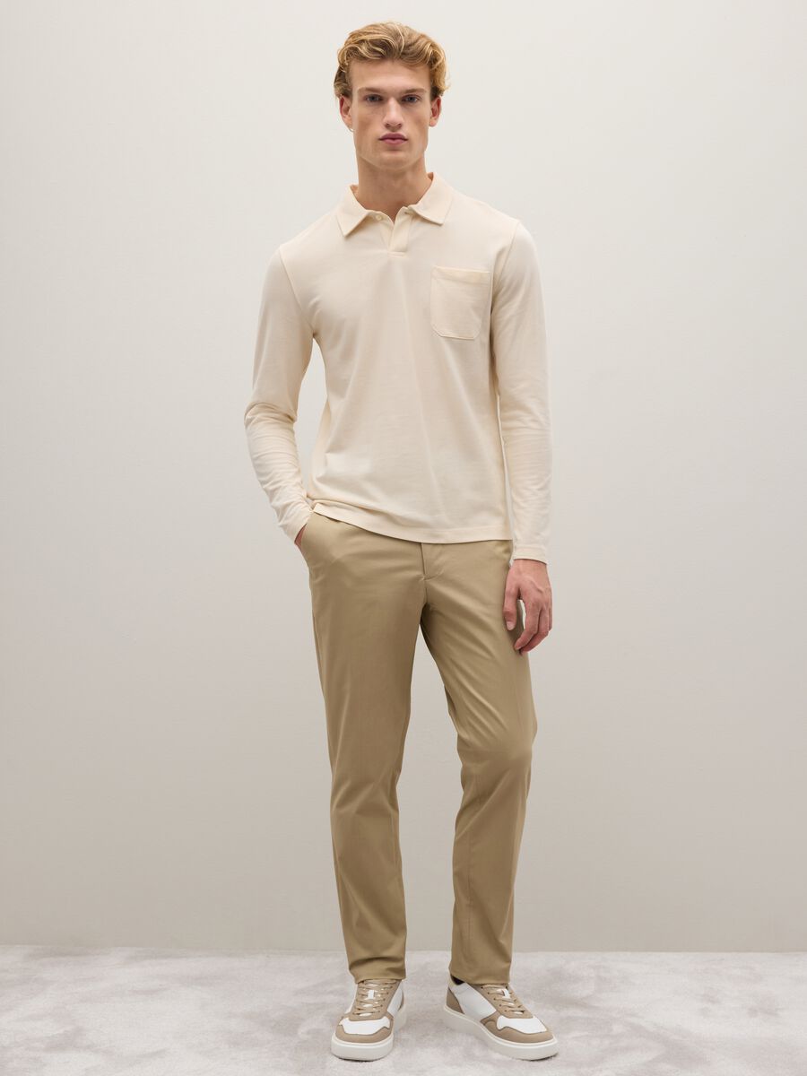 Beige pure cotton polo regular fit_3