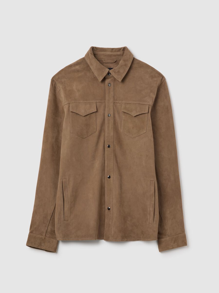 Shacket in suede leather_4
