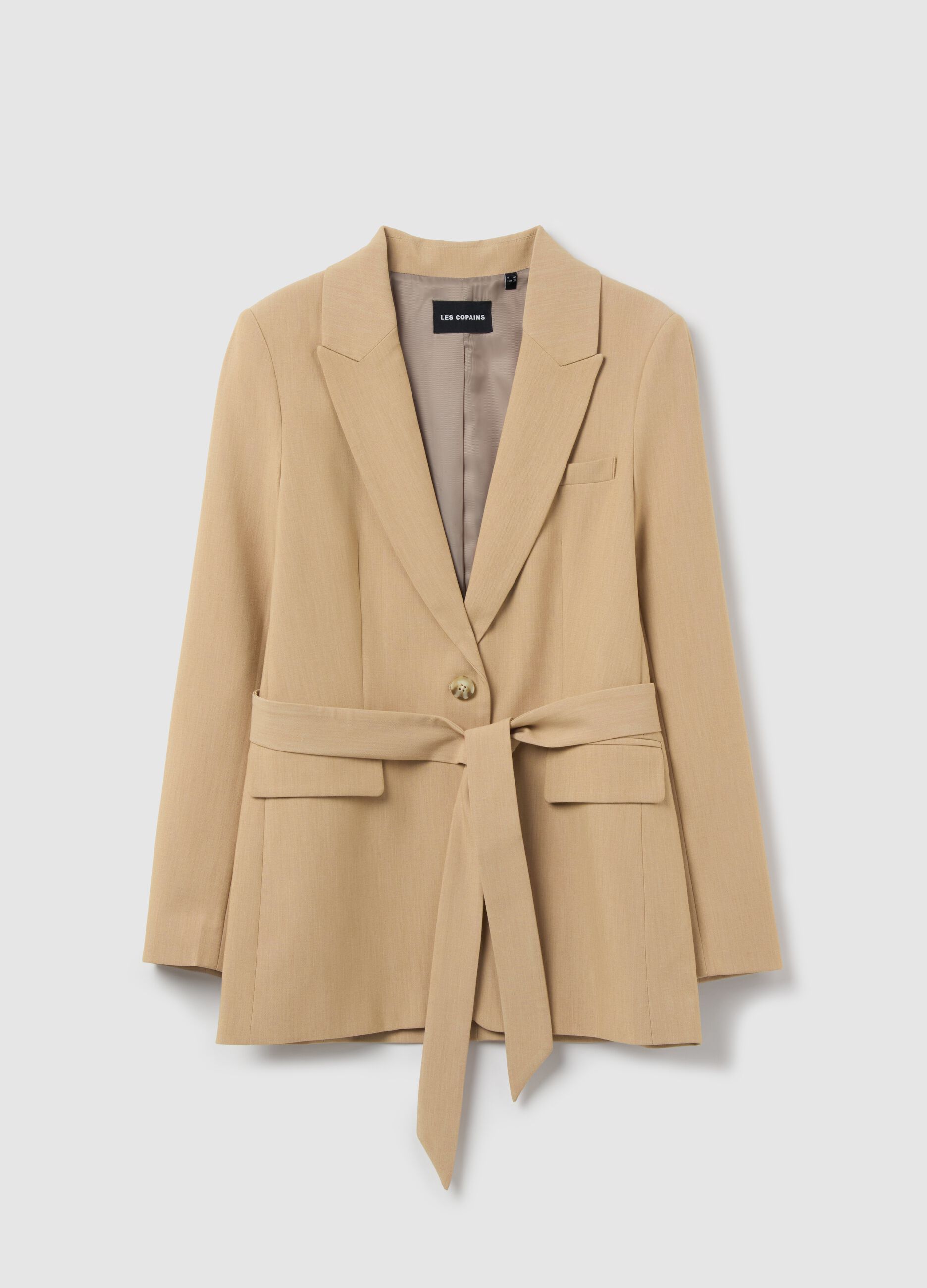 Blazer monopetto con cintura