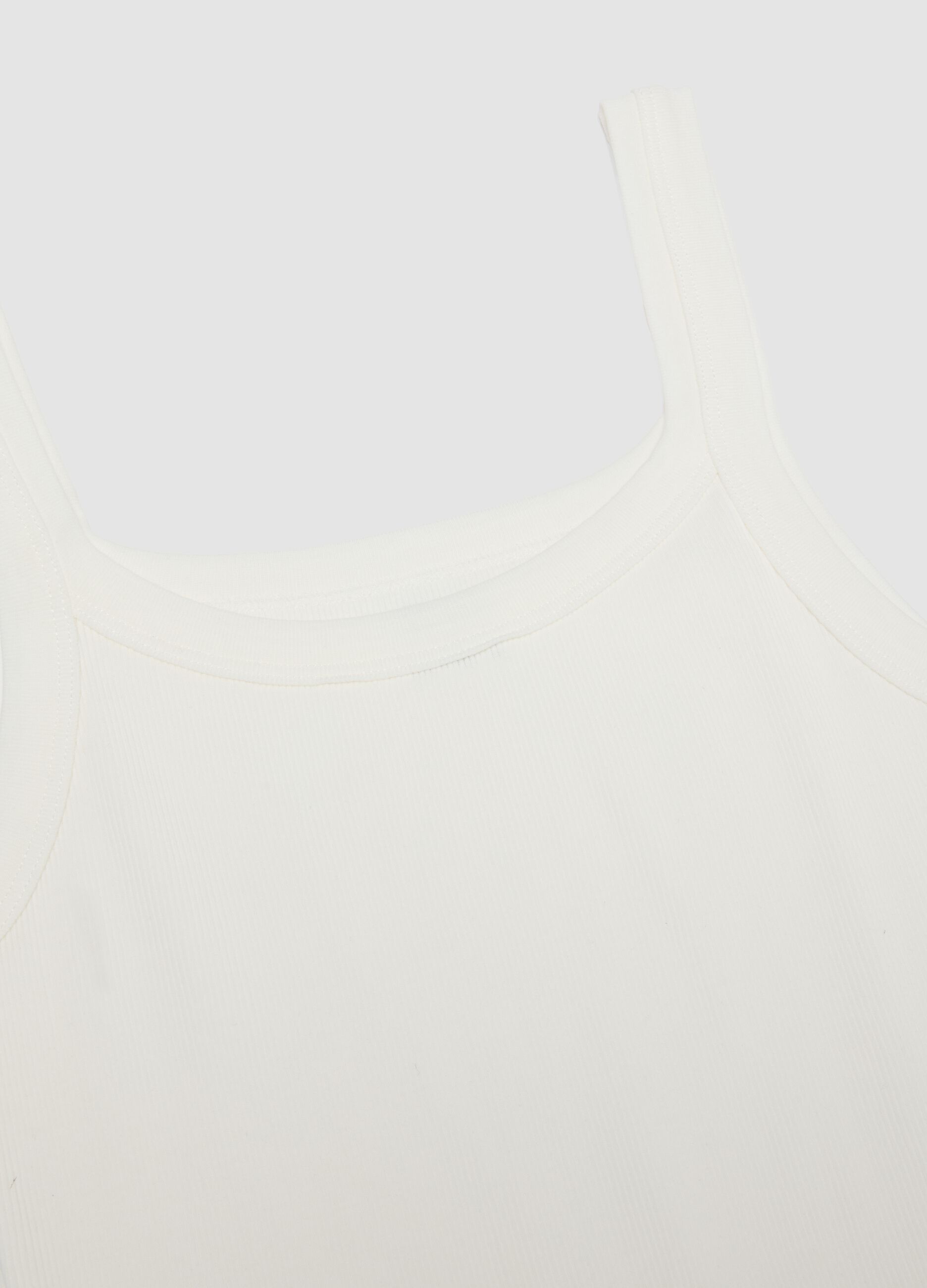 White crew-neck vest top in pure organic cotton
