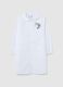 Grembiule scolastico da bambina in misto cotone bianco con ricamo unicorno_0