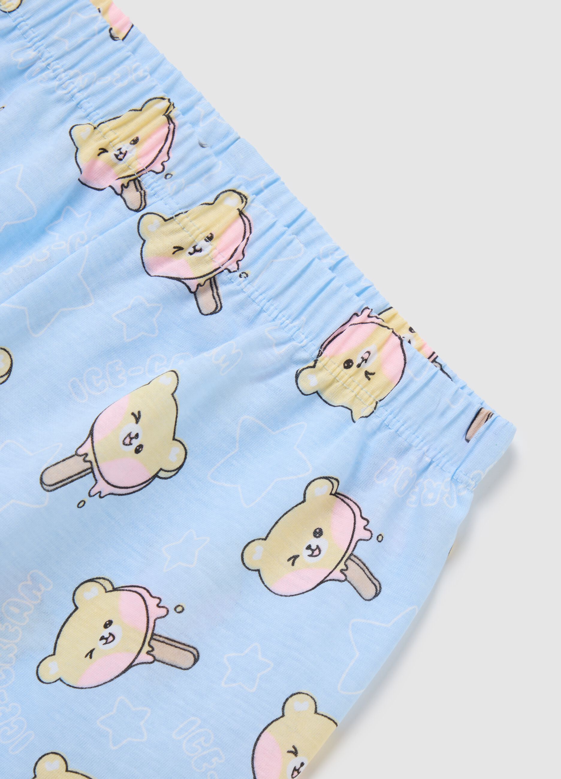 Pigiama corto da bambina in puro cotone multicolor regular fit con stampa