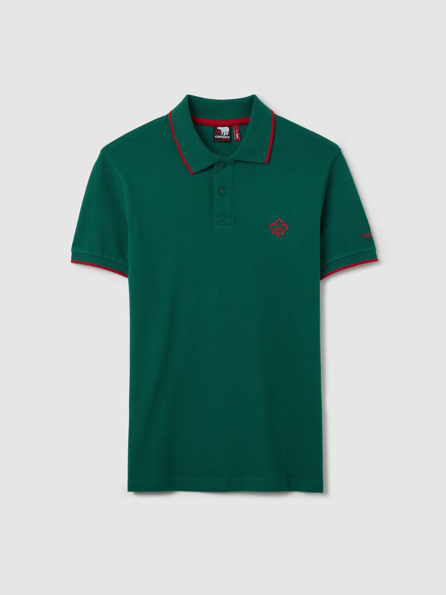 Canada's Trail green short-sleeved polo shirt in cotton_4