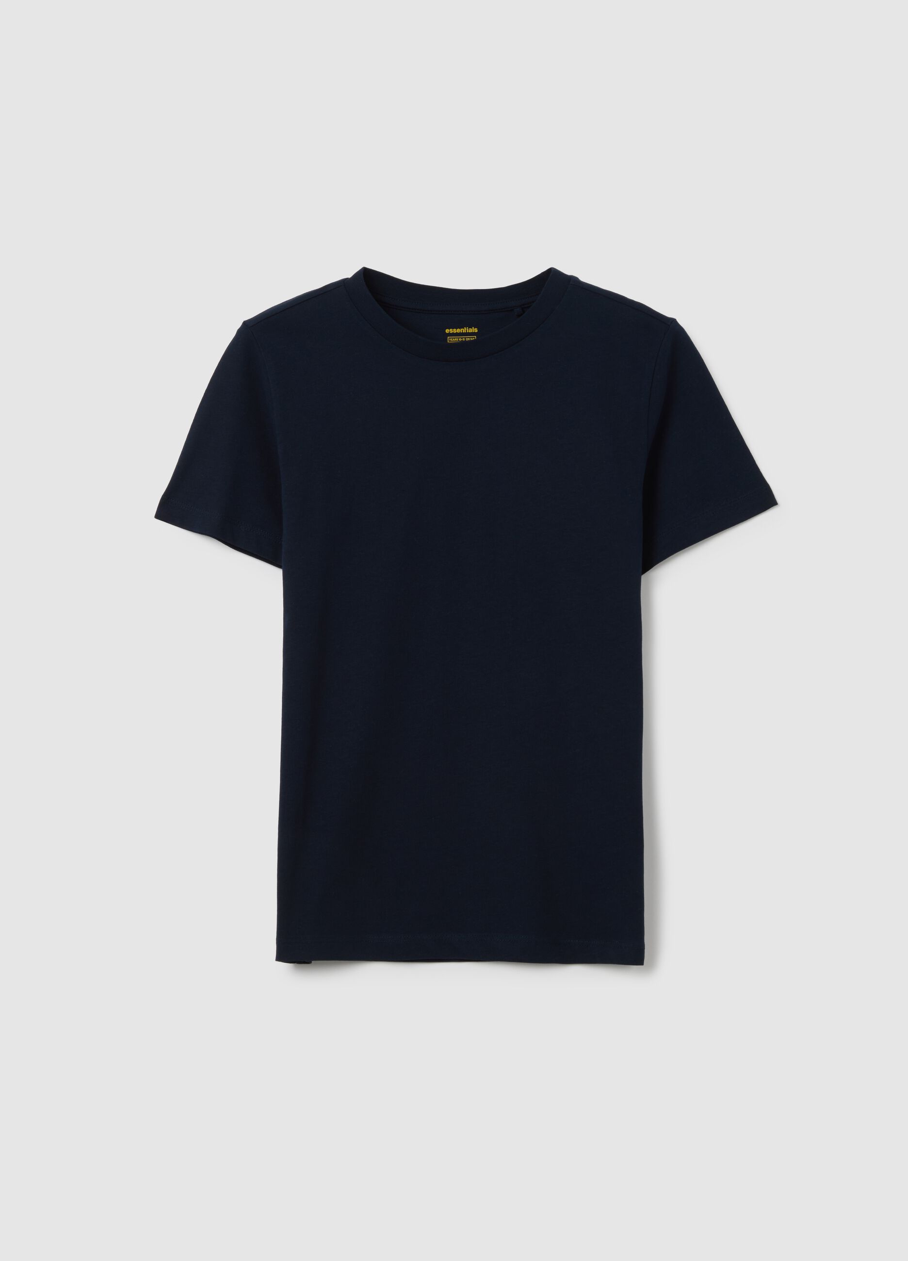 Boys’ blue slim-fit T-shirt in 100% cotton with round neck