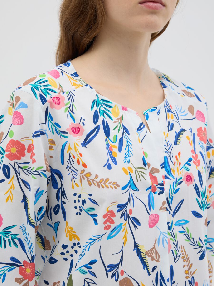 Women's multicolour stretch cotton shirt regular fit_3