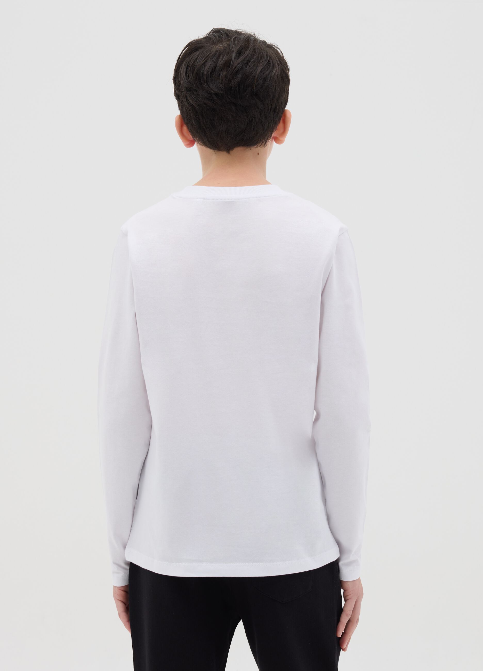 T-shirt maniche lunghe in cotone con stampa 