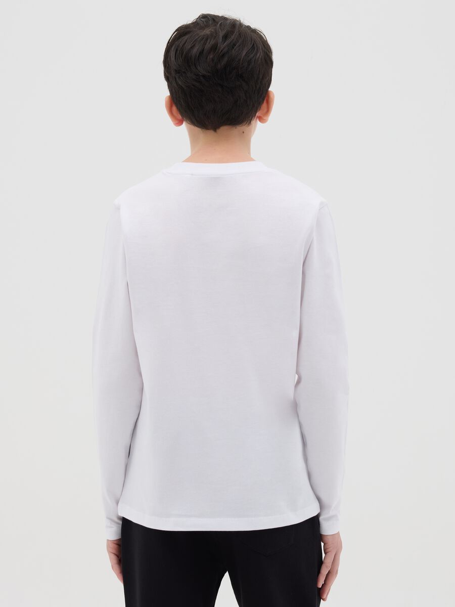 Cotton T-shirt with print and long sleeves_2