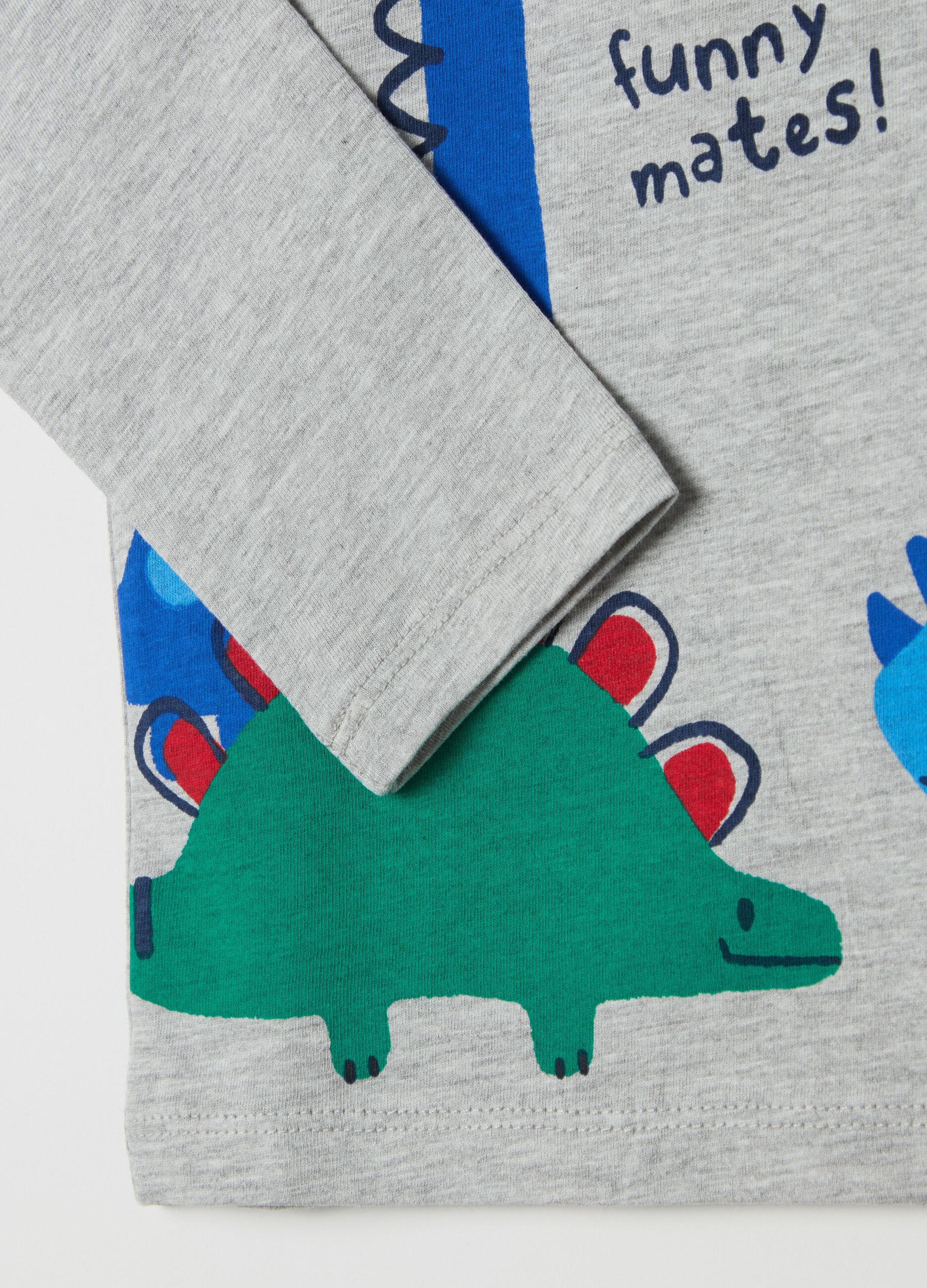 T-shirt a maniche lunghe stampa dinosauri