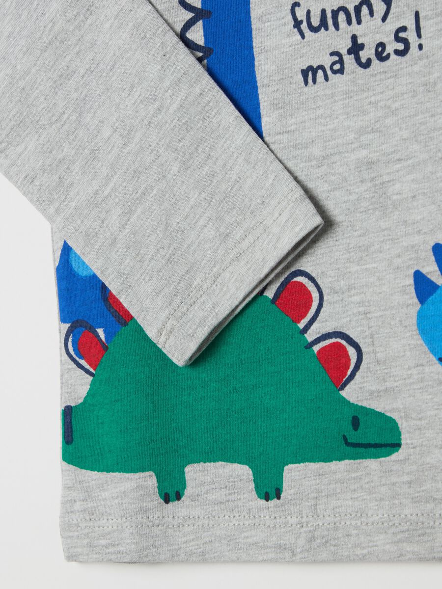 T-shirt with dinosaur print and long sleeves_3