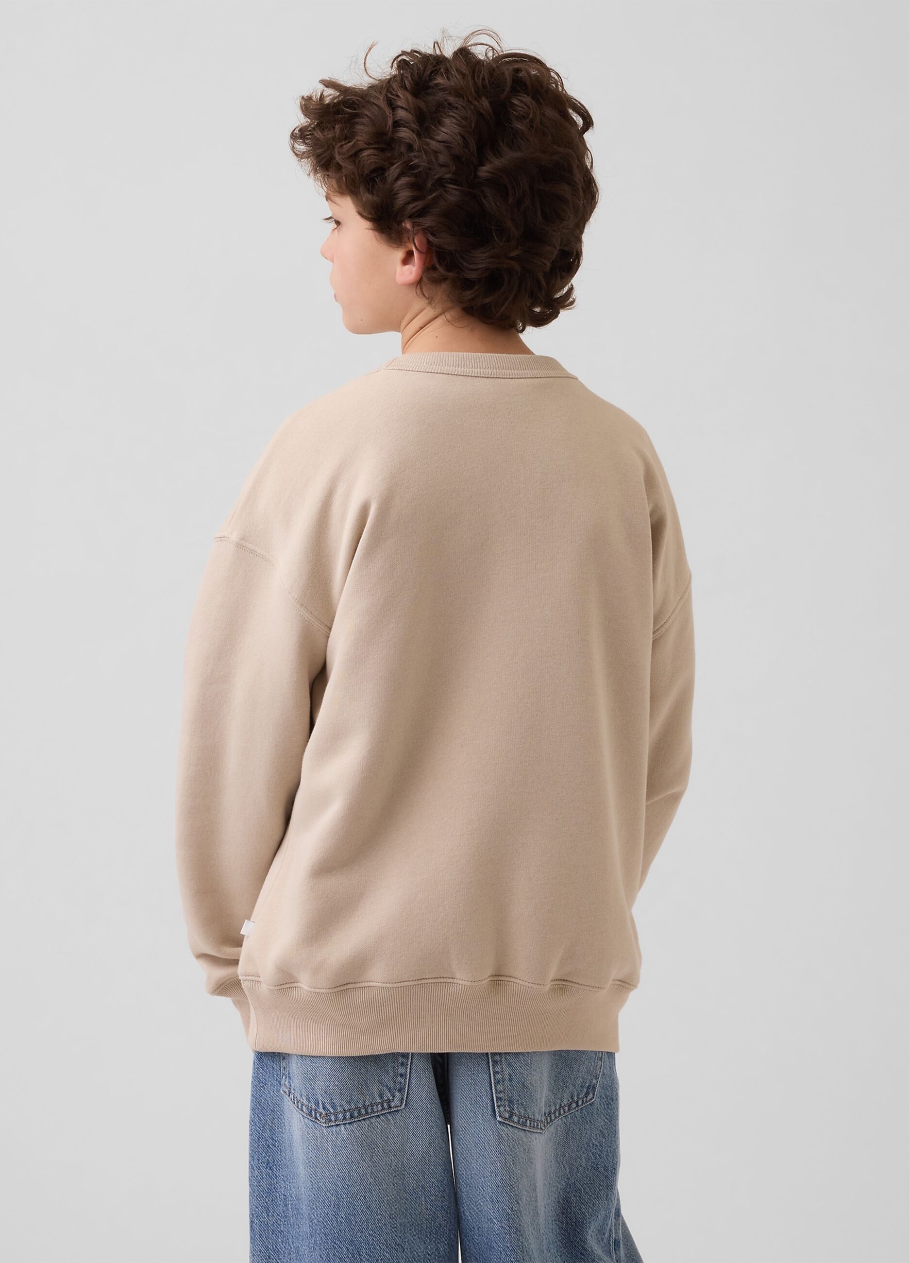 Cotton-blend crew-neck sweatshirt