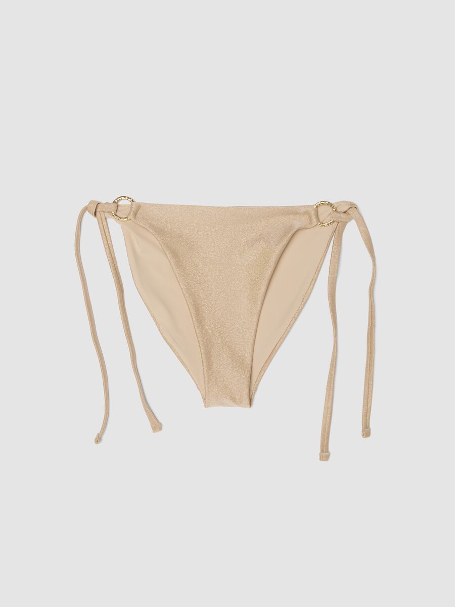 Slip da mare in tessuto elasticizzato beige con texture glitterata_4