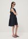 Blue sleeveless pure linen dress, regular fit_1