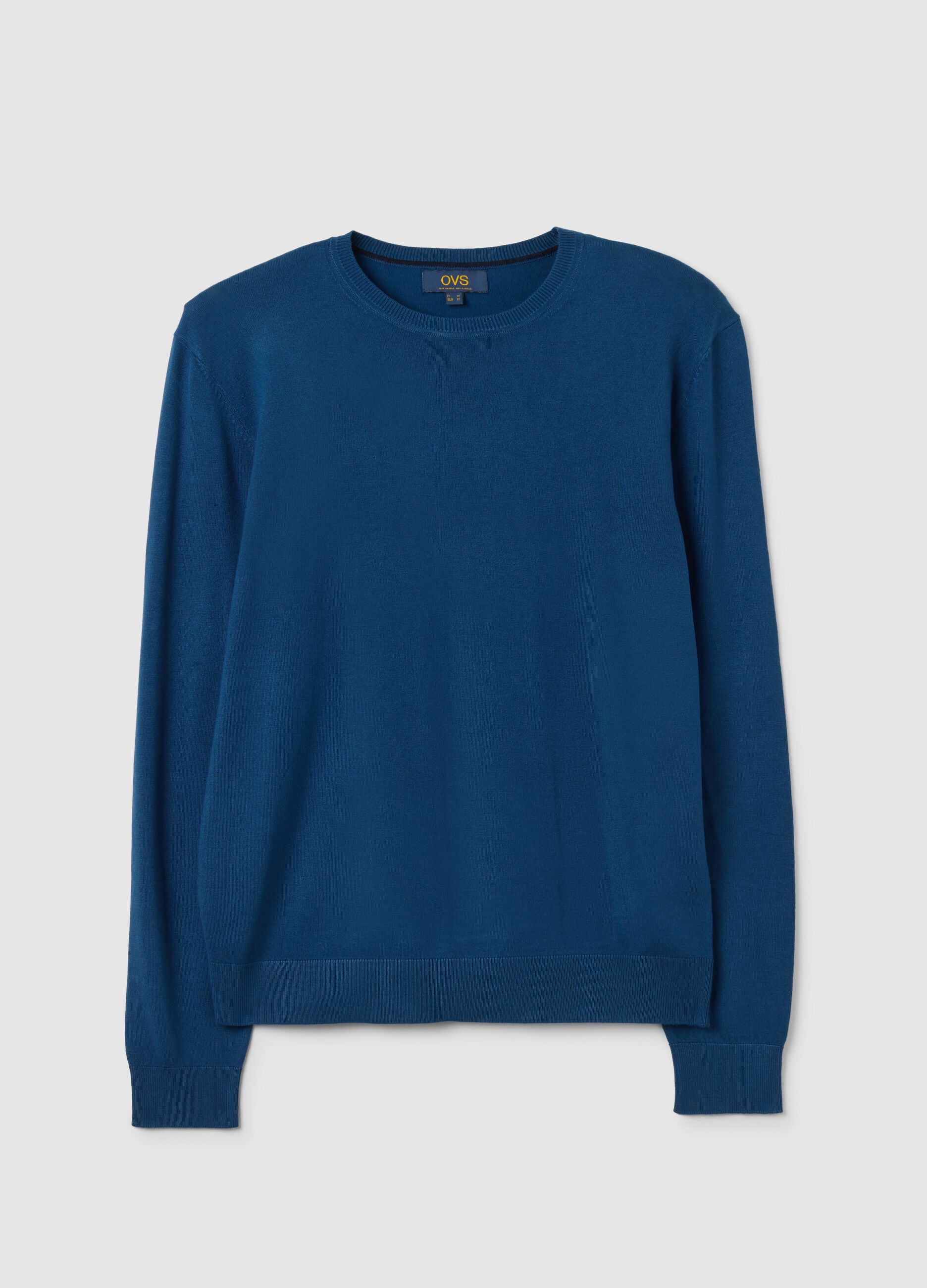 Blue viscose blend sweater regular fit