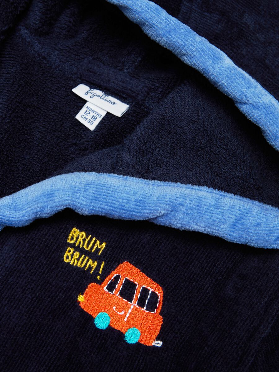 Cotton bathrobe with car embroidery_3