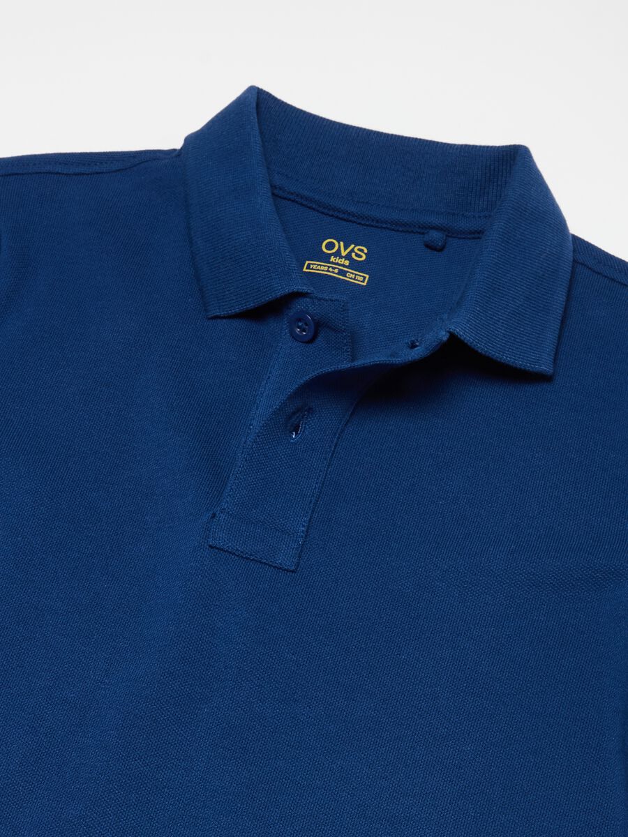 Solid colour cotton piquet polo shirt_2