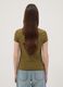 Green stretch cotton crew-neck T-shirt, regular fit_3