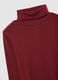 Red long sleeve turtle neck top in pure cotton regular fit_5