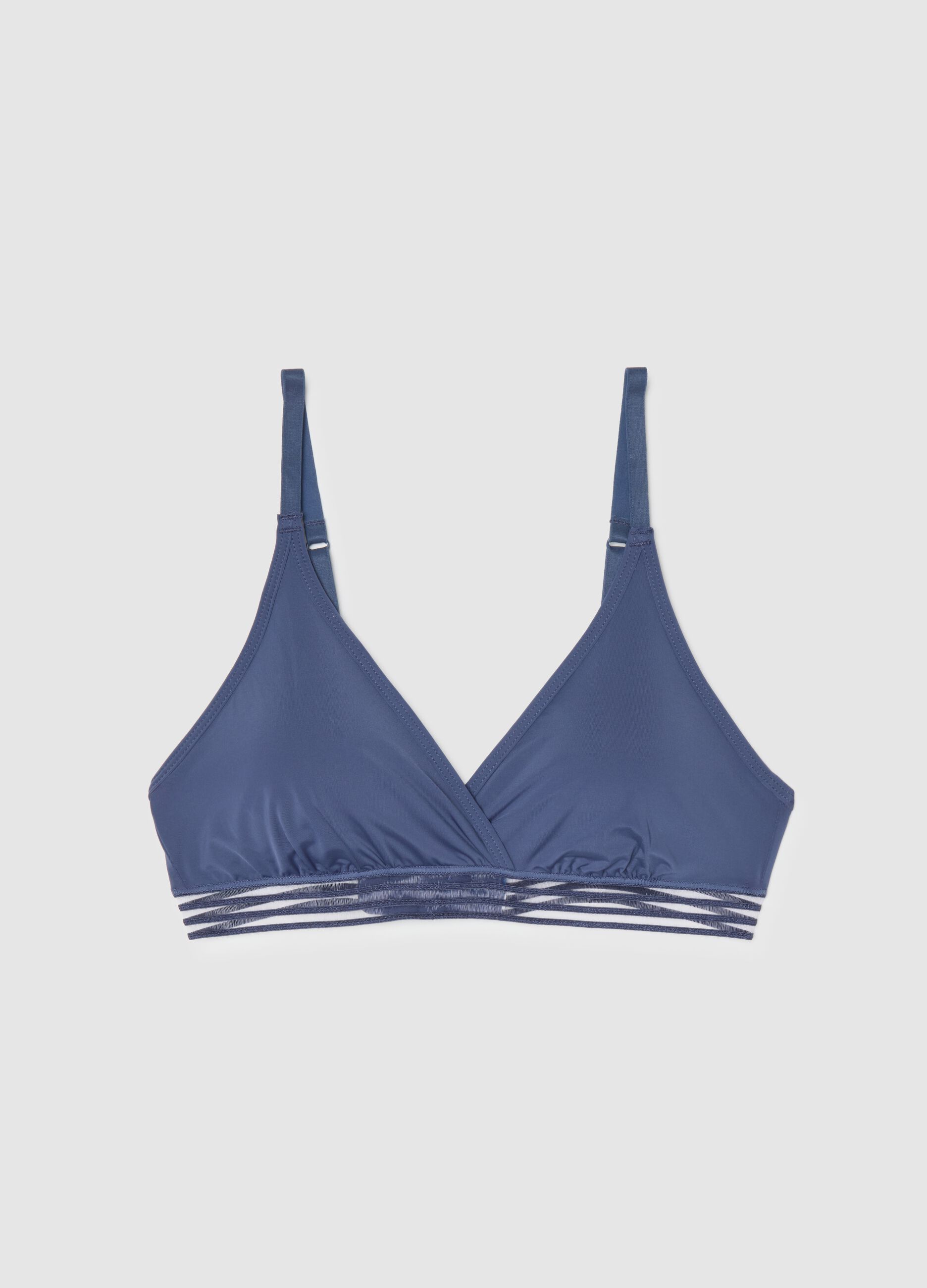 Reggiseno sportivo a triangolo blu