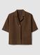 Brown Lyocell and Linen Blend Regular Fit Blazer_4