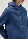 Blue regular fit jacket with hood and buttons_3