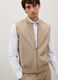 Beige Stretch Fabric Waistcoat_0