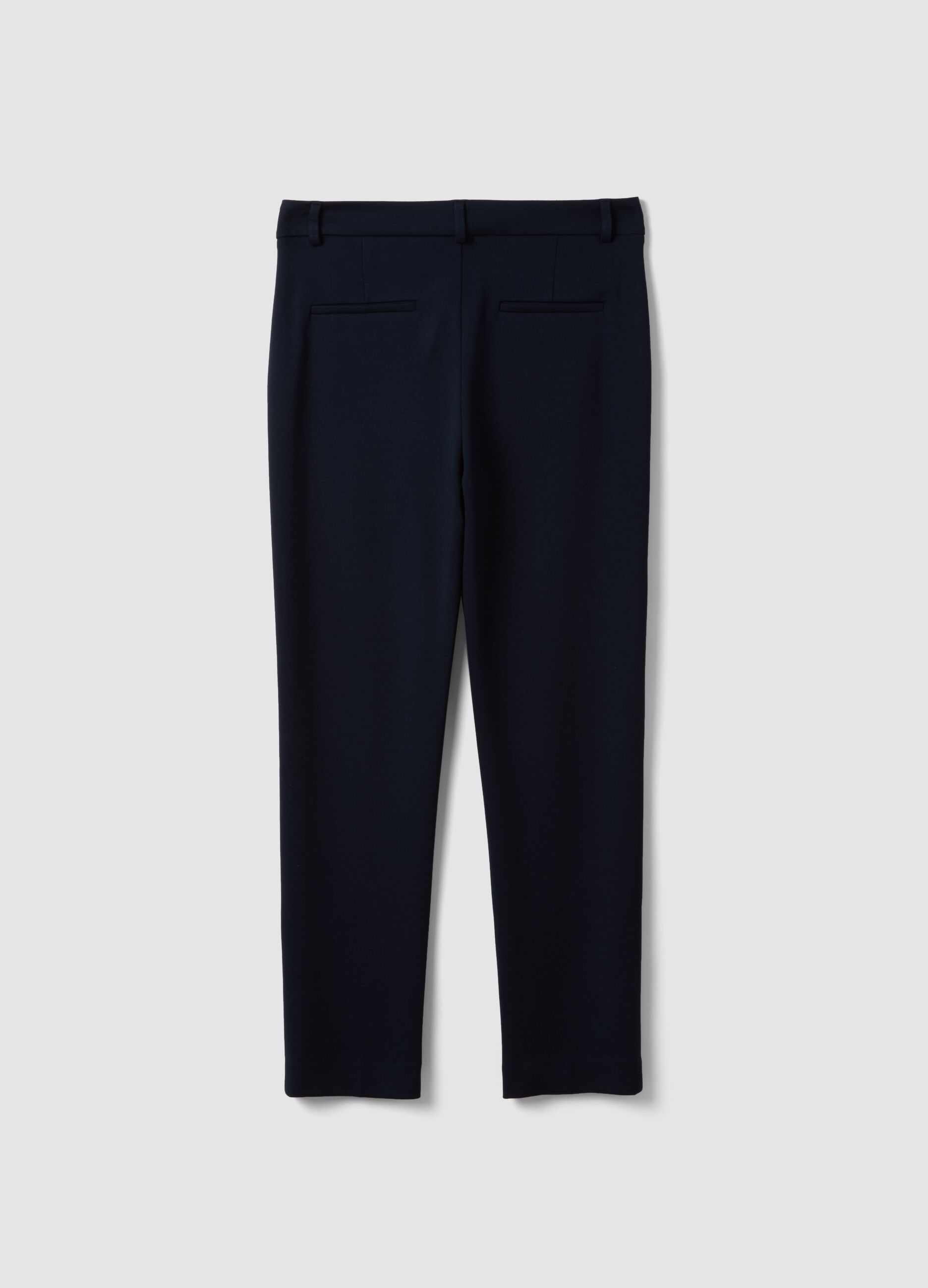Blue stretch viscose trousers