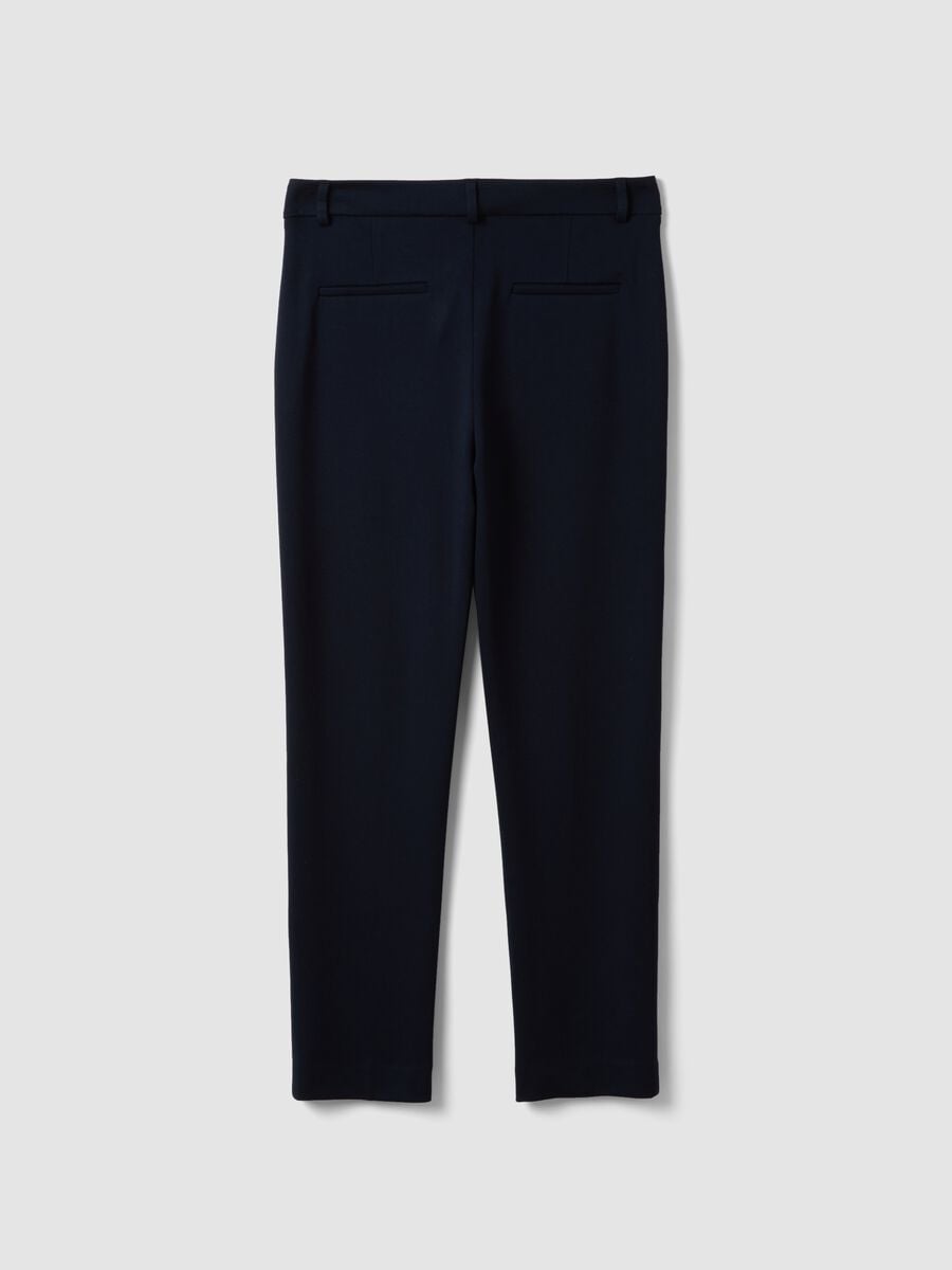 Pantaloni blu in viscosa elasticizzato_6